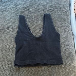 Women's Black Ribbed Tank Top
